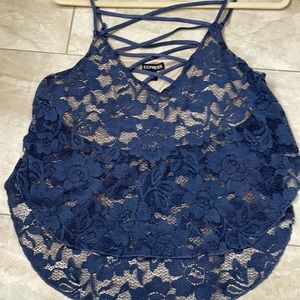 Blue lace top , brand express